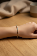 14K Gold Aquamarine Crystal Bracelet on Model