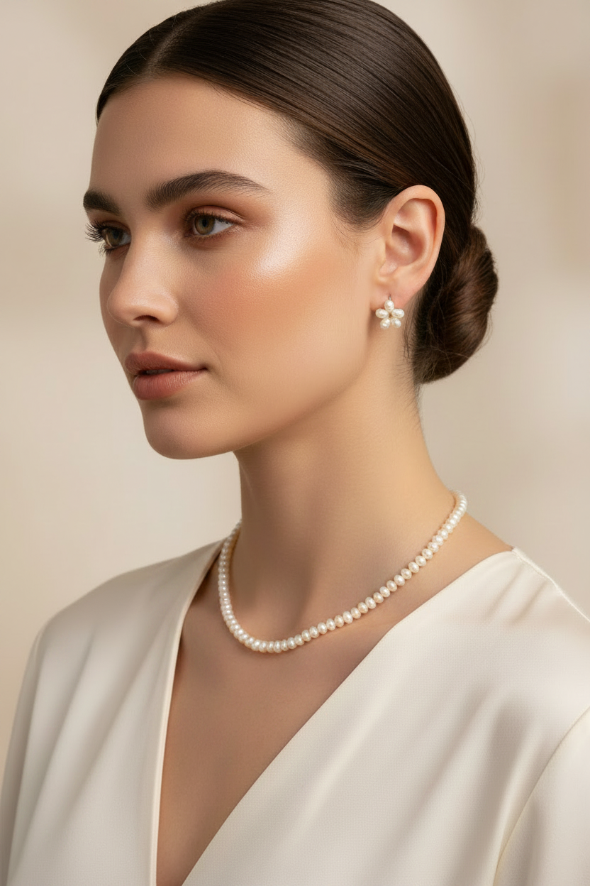 Elegant Freshwater Pearl Necklace Set