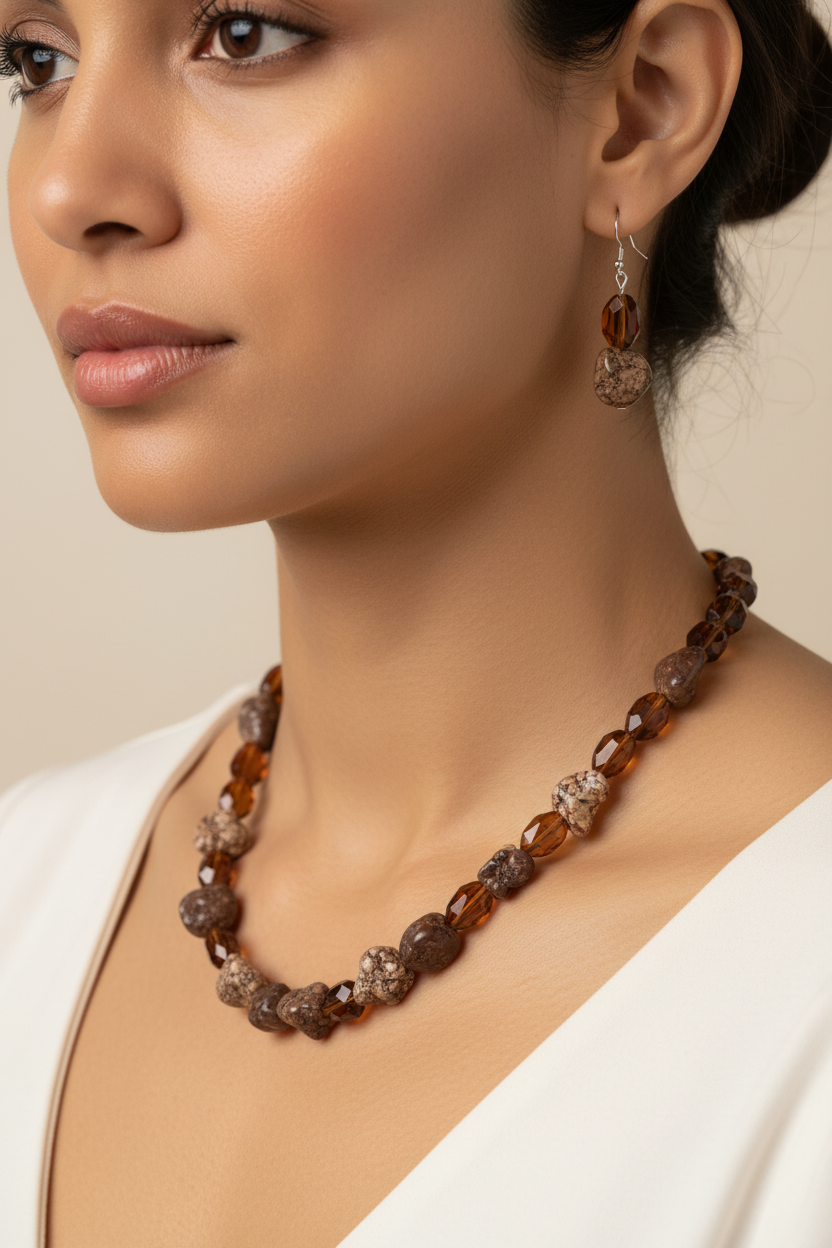 Corrected Necklace & Earring Set
