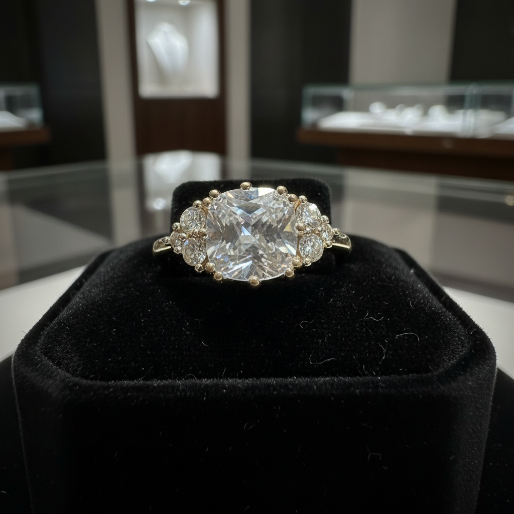 Crystal Ring on Jewelry Counter