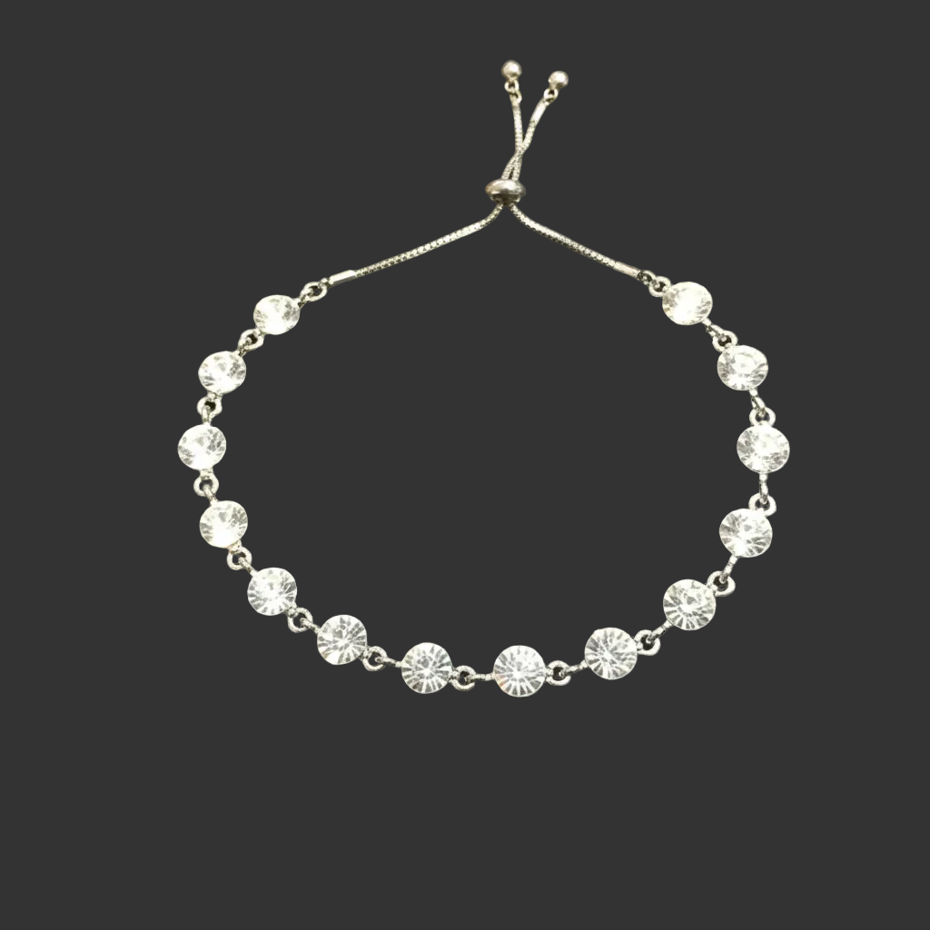 Crystal station bracelet flat lay