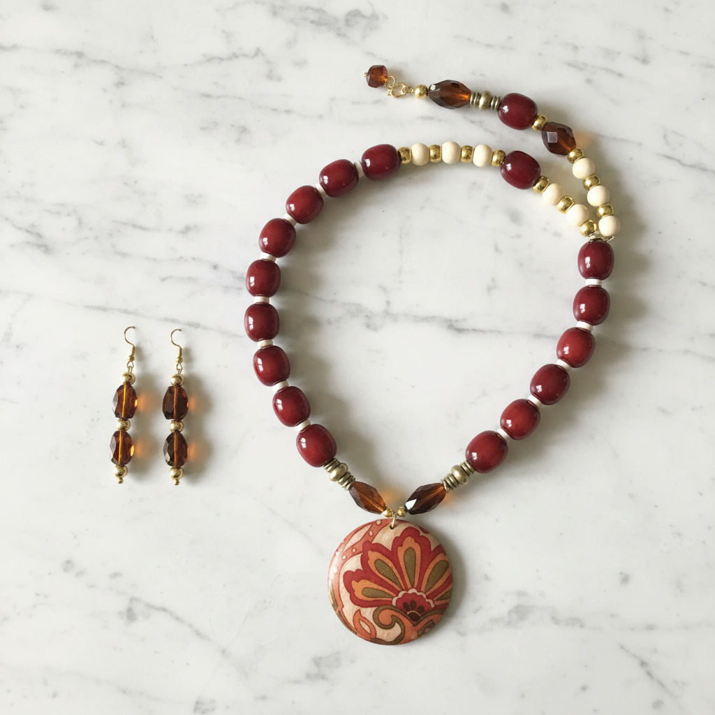 Flat lay on marble