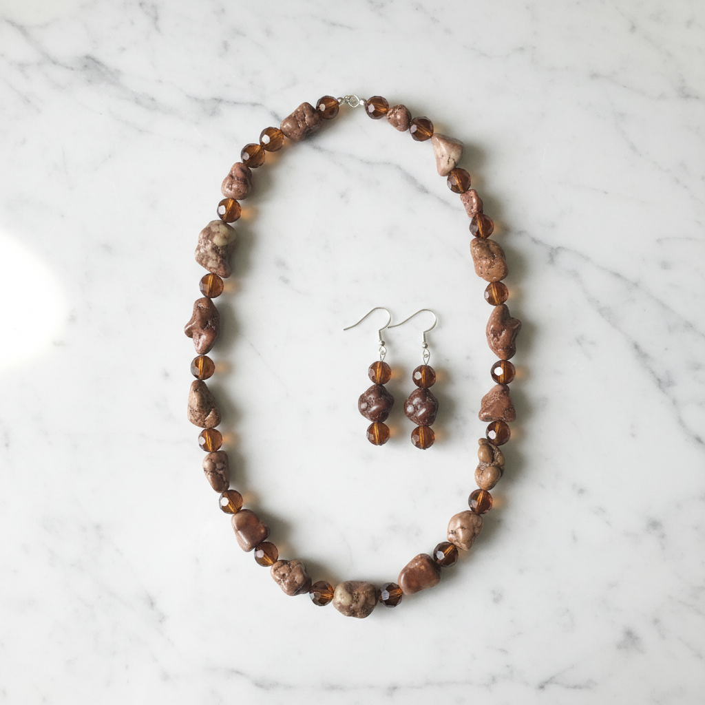 Flat lay on marble