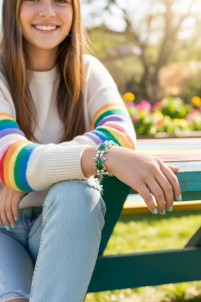 Frogger Bracelet on Teen Model