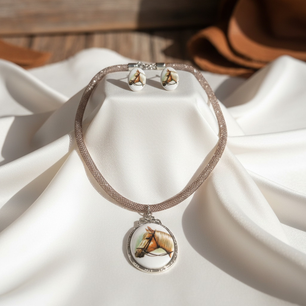 Golden Stallion Necklace Set