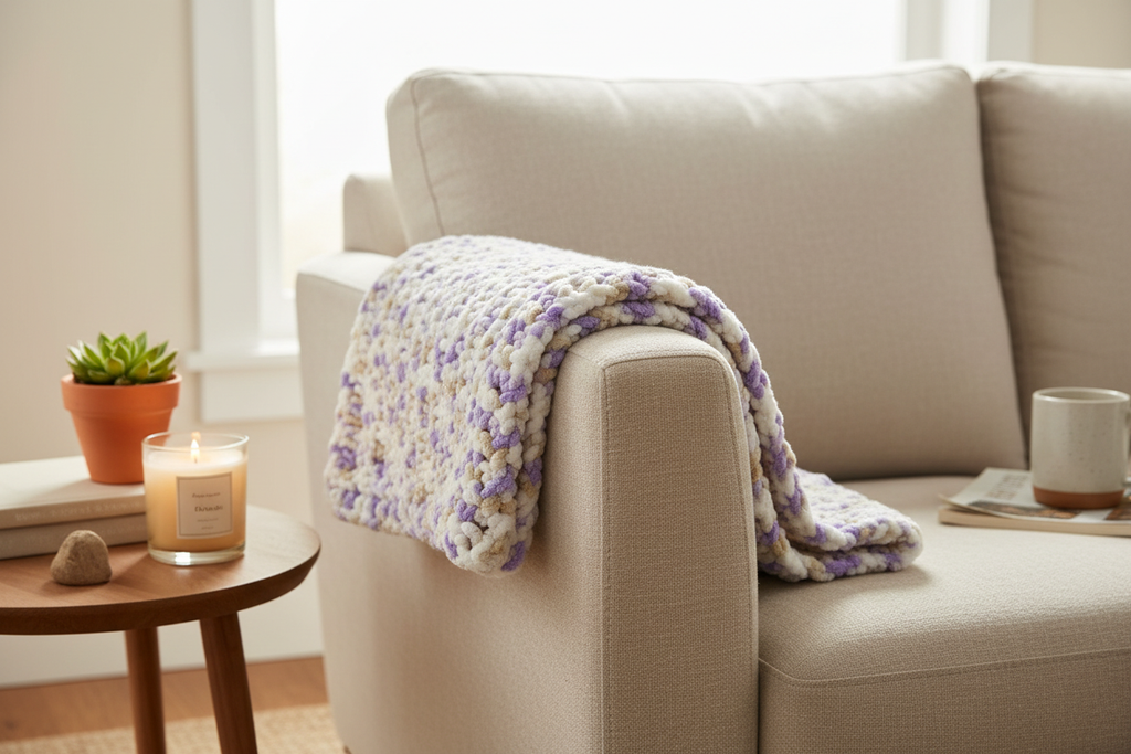 Hand-Crocheted Lap Blanket - Lifestyle 2