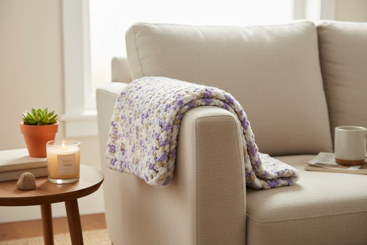 Hand-Crocheted Lap Blanket - Lifestyle 2