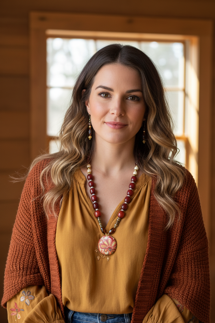 On model with exact jewelry