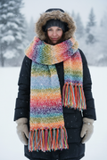 Rainbow XXL Scarf - Female Model
