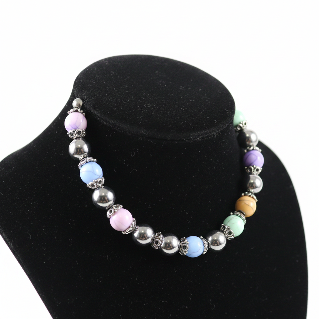 Silver & Pastel Bracelet on Display