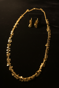 Vintage 1980s Gold Shimmer Necklace & Earring Set