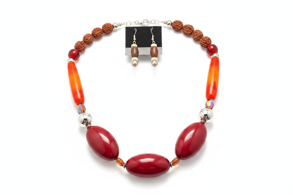 Warm Fall Colors Statement Necklace Set